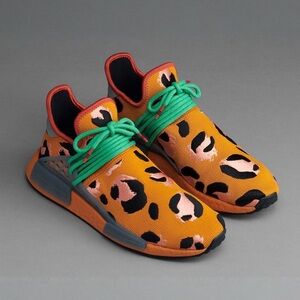Pharrell x Adidas NMD Hu Animal Print Orange Sneakers